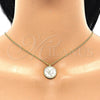 Collares con Dije 04.336.0209.2.16 Plata Rodinada, con Zirconia Cubica Blanca, Pulido, Tono Dorado (Grosor 01 MM, 16 Pulgadas de Largo)
