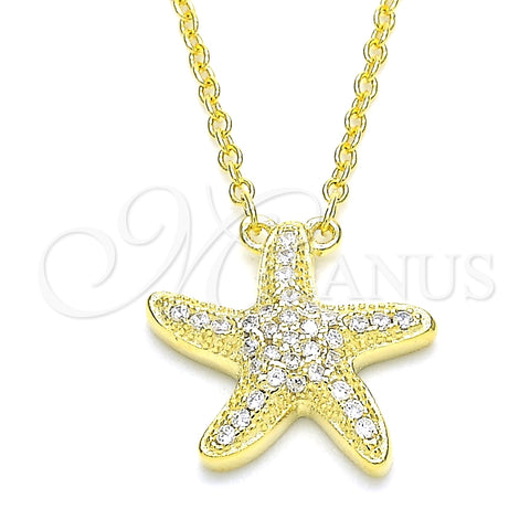 Collares con Dije 04.336.0210.2.16 Plata Rodinada, con Blanca Zirconia Cubica, Pulido, Tono Dorado (02 MM Thickness, 16 Inches Length)