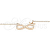 Collares con Dije 04.336.0018.1.16 Plata Rodinada, Diseño de Infinito y Corona, con Zirconia Cubica Blanca, Pulido, Tono Rosado (Grosor 01 MM, 16 Pulgadas de Largo)