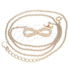 Collares con Dije 04.336.0018.1.16 Plata Rodinada, Diseño de Infinito y Corona, con Zirconia Cubica Blanca, Pulido, Tono Rosado (Grosor 01 MM, 16 Pulgadas de Largo)