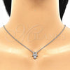 Collares con Dije 04.336.0213.16 Plata Rodinada, Diseño de Mano de Dios y Corazón, con Zirconia Cubica Blanca, Pulido, Rodinado (Grosor 01 MM, 16 Pulgadas de Largo)