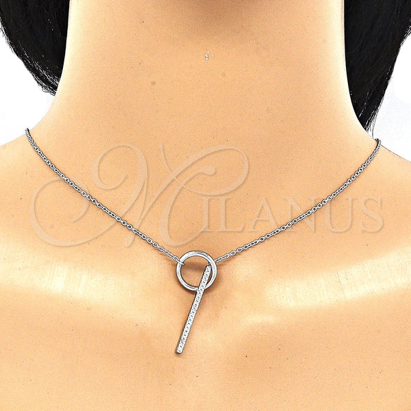 Collares con Dije 04.336.0214.16 Plata Rodinada, con Zirconia Cubica Blanca, Pulido, Rodinado (Grosor 01 MM, 16 Pulgadas de Largo)