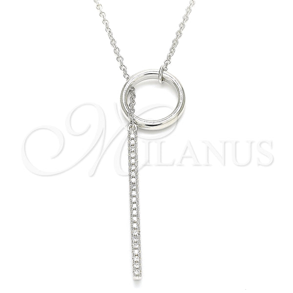Collares con Dije 04.336.0214.16 Plata Rodinada, con Zirconia Cubica Blanca, Pulido, Rodinado (Grosor 01 MM, 16 Pulgadas de Largo)