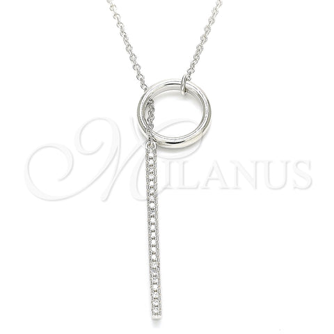 Collares con Dije 04.336.0214.16 Plata Rodinada, con Zirconia Cubica Blanca, Pulido, Rodinado (Grosor 01 MM, 16 Pulgadas de Largo)