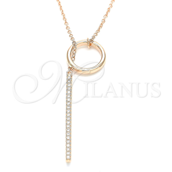 Collares con Dije 04.336.0214.1.16 Plata Rodinada, con Zirconia Cubica Blanca, Pulido, Tono Rosado (Grosor 01 MM, 16 Pulgadas de Largo)