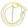 Collares con Dije 04.336.0214.2.16 Plata Rodinada, con Zirconia Cubica Blanca, Pulido, Tono Dorado (Grosor 01 MM, 16 Pulgadas de Largo)