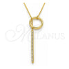 Collares con Dije 04.336.0214.2.16 Plata Rodinada, con Zirconia Cubica Blanca, Pulido, Tono Dorado (Grosor 01 MM, 16 Pulgadas de Largo)
