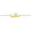 Collares con Dije 04.336.0015.2.16 Plata Rodinada, Diseño de Corona, con Zirconia Cubica Blanca, Pulido, Tono Dorado (Grosor 01 MM, 16 Pulgadas de Largo)