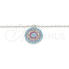 Collares con Dije 04.336.0217.16 Plata Rodinada, con Zirconia Cubica Multicolor, Pulido, Rodinado (Grosor 02 MM, 16 Pulgadas de Largo)