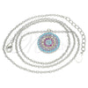 Collares con Dije 04.336.0217.16 Plata Rodinada, con Zirconia Cubica Multicolor, Pulido, Rodinado (Grosor 02 MM, 16 Pulgadas de Largo)