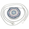 Collares con Dije 04.336.0218.16 Plata Rodinada, con Zirconia Cubica Blanca y Micro Pave Multicolor, Pulido, Rodinado (Grosor 01 MM, 16 Pulgadas de Largo)