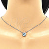 Collares con Dije 04.336.0221.16 Plata Rodinada, con Micro Pave Multicolor, Pulido, Rodinado (Grosor 01 MM, 16 Pulgadas de Largo)