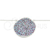 Collares con Dije 04.336.0224.16 Plata Rodinada, con Multicolor Micro Pave, Pulido, Rodinado (01 MM Thickness, 16 Inches Length)