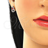 Arete Dormilona 02.371.0005.3 Plata Rodinada, Diseño de Gota, con Zirconia Cubica Granate y Blanca, Pulido, Rodinado