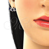 Arete Dormilona 02.371.0007 Plata Rodinada, con Zirconia Cubica Zafiro Azul, Pulido, Rodinado