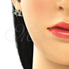 Arete Dormilona 02.371.0007.1 Plata Rodinada, con Zirconia Cubica Verde, Pulido, Rodinado