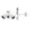 Arete Dormilona 02.371.0007.2 Plata Rodinada, con Zirconia Cubica Negro, Pulido, Rodinado