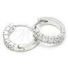 Argolla Huggie 02.332.0063.15 Plata Rodinada, con Blanca Zirconia Cubica, Pulido, Rodinado