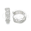 Argolla Huggie 02.332.0065.15 Plata Rodinada, con Blanca Micro Pave, Pulido, Rodinado