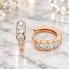 Argolla Huggie 02.332.0077.1.13 Plata Rodinada, con Zirconia Cubica Blanca, Pulido, Tono Rosado