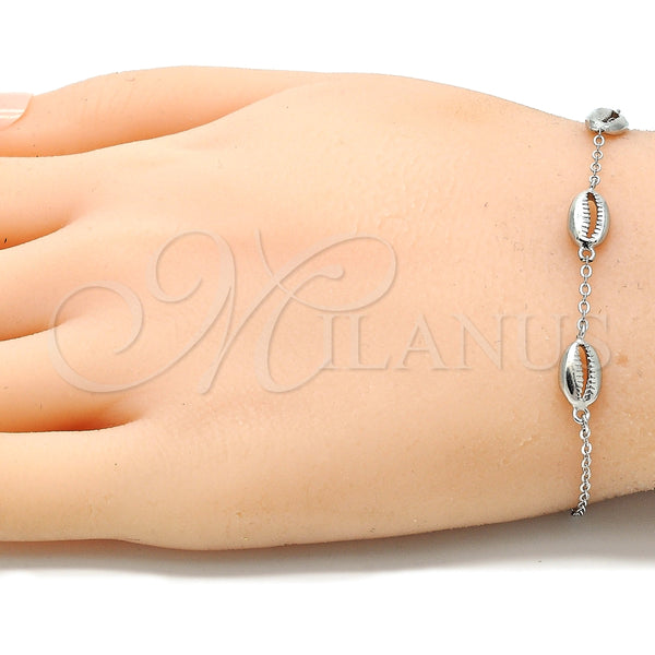 Pulsera Elegante 03.332.0001.07 Plata Rodinada, Pulido, Rodinado (Grosor 01 MM, 7 Pulgadas de Largo)