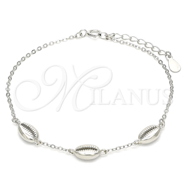 Pulsera Elegante 03.332.0001.07 Plata Rodinada, Pulido, Rodinado (Grosor 01 MM, 7 Pulgadas de Largo)