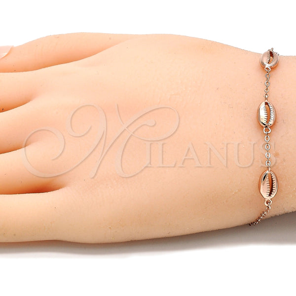 Pulsera Elegante 03.332.0001.1.07 Plata Rodinada, Pulido, Tono Rosado (Grosor 01 MM, 7 Pulgadas de Largo)