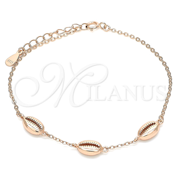 Pulsera Elegante 03.332.0001.1.07 Plata Rodinada, Pulido, Tono Rosado (Grosor 01 MM, 7 Pulgadas de Largo)