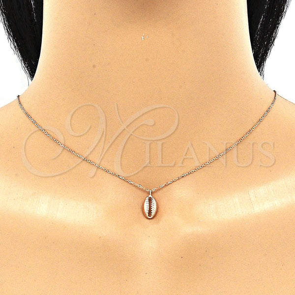 Collares con Dije 04.332.0001.1.16 Plata Rodinada, Pulido, Tono Rosado (Grosor 01 MM, 16 Pulgadas de Largo)