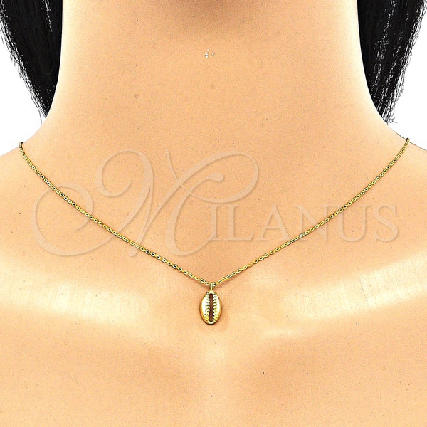 Collares con Dije 04.332.0001.2.16 Plata Rodinada, Pulido, Tono Dorado (Grosor 01 MM, 16 Pulgadas de Largo)