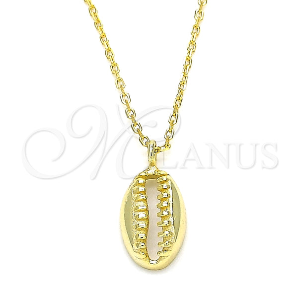 Collares con Dije 04.332.0001.2.16 Plata Rodinada, Pulido, Tono Dorado (Grosor 01 MM, 16 Pulgadas de Largo)