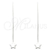 Arete Violador 02.332.0081 Plata Rodinada, Diseño de Estrella, Pulido, Rodinado