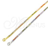 Pulsera Tennis 03.332.0002.1.07 Plata Rodinada, con Zirconia Cubica Multicolor, Pulido, Tono Dorado (Grosor 02 MM, 7 Pulgadas de Largo)