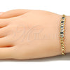 Pulsera Elegante 03.63.2152.1.07 Oro Laminado, Diseño de Gota, con Negro and Blanca Zirconia Cubica, Pulido, Tono Dorado (04 MM Thickness, 7 Inches Length)
