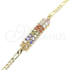 Pulsera Elegante 03.63.2154.2.08 Oro Laminado, Diseño de Oja, con Multicolor Zirconia Cubica, Pulido, Tono Dorado (04 MM Thickness, 8 Inches Length)