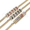 Pulsera Elegante 03.63.2155.08 Oro Laminado, Diseño de Oja, con Granate and Blanca Zirconia Cubica, Pulido, Tono Dorado (8 Inches Length)