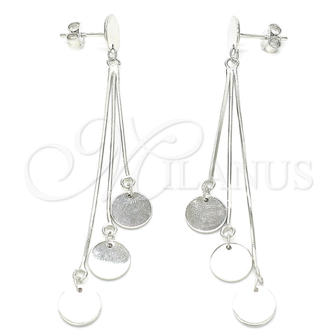 Arete Largo 02.186.0196 Plata Rodinada, Pulido, Rodinado