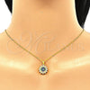 Juego de Arete y Dije de Adulto 10.186.0034.1 Plata Rodinada, con Zirconia Cubica Vitrail Medium y Blanca, Pulido, Tono Dorado