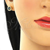 Juego de Arete y Dije de Adulto 10.186.0035.1 Plata Rodinada, con Zirconia Cubica Vitrail Medium y Cristal Blanca, Pulido, Tono Dorado