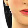 Juego de Arete y Dije de Adulto 10.186.0036.1 Plata Rodinada, con Zirconia Cubica Vitrail Medium y Blanca, Pulido, Tono Dorado