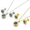 Juego de Arete y Dije de Adulto 10.186.0036.1 Plata Rodinada, con Zirconia Cubica Vitrail Medium y Blanca, Pulido, Tono Dorado