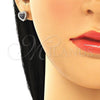 Juego de Arete y Dije de Adulto 10.186.0038 Plata Rodinada, Diseño de Corazón, con Zirconia Cubica Vitrail Medium y Micro Pave Blanca, Pulido, Rodinado