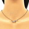 Juego de Arete y Dije de Adulto 10.316.0055.1 Oro Laminado, Diseño de Corazón, con Zafiro Azul and Turquoise Zirconia Cubica, Pulido, Tono Dorado