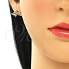 Juego de Arete y Dije de Adulto 10.316.0055.1 Oro Laminado, Diseño de Corazón, con Zafiro Azul and Turquoise Zirconia Cubica, Pulido, Tono Dorado