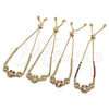 Pulsera Bolo Ajustable 03.233.0015.1.12 Oro Laminado, Diseño de Flor y Corona, con Rubi and Blanca Zirconia Cubica, Pulido, Tono Dorado (01 MM Thickness, 12 Inches Length)