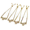 Pulsera Bolo Ajustable 03.233.0017.1.12 Oro Laminado, Diseño de Corazón, con Zirconia Cubica Rubi y Blanca, Pulido, Tono Dorado (Grosor 01 MM, 12 Pulgadas de Largo)