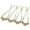 Pulsera Bolo Ajustable 03.233.0021.2.12 Oro Laminado, Diseño de Flor, con Negro and Blanca Zirconia Cubica, Pulido, Tono Dorado (01 MM Thickness, 12 Inches Length)