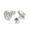 Arete Dormilona 02.369.0034 Plata Rodinada, Diseño de Ãrbol, con Zirconia Cubica Blanca, Pulido, Rodinado