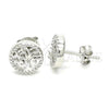Arete Dormilona 02.369.0034 Plata Rodinada, Diseño de Ãrbol, con Zirconia Cubica Blanca, Pulido, Rodinado