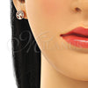 Arete Dormilona 02.369.0034.1 Plata Rodinada, Diseño de Ãrbol, con Zirconia Cubica Blanca, Pulido, Tono Rosado